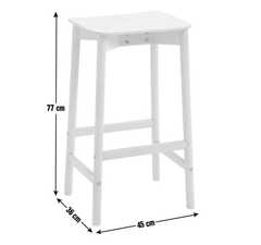 Habitat Nina Solid Birch Bar Stool - Natural | Modern Kitchen Breakfast Chair