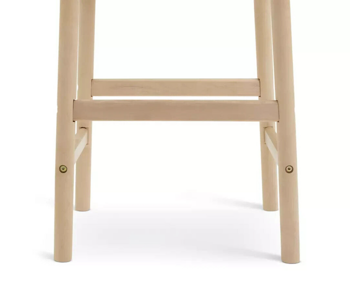 Habitat Nina Solid Birch Bar Stool - Natural | Modern Kitchen Breakfast Chair