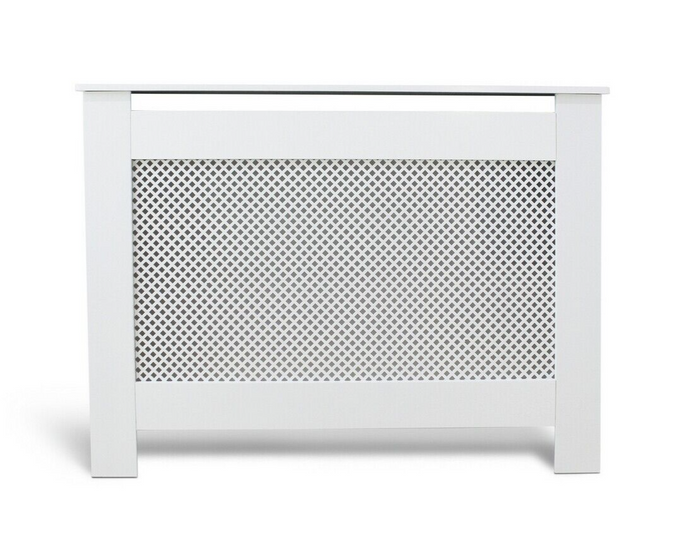 Habitat Odell Small Radiator Cover - White | Lattice Panel MDF Cabinet Cover