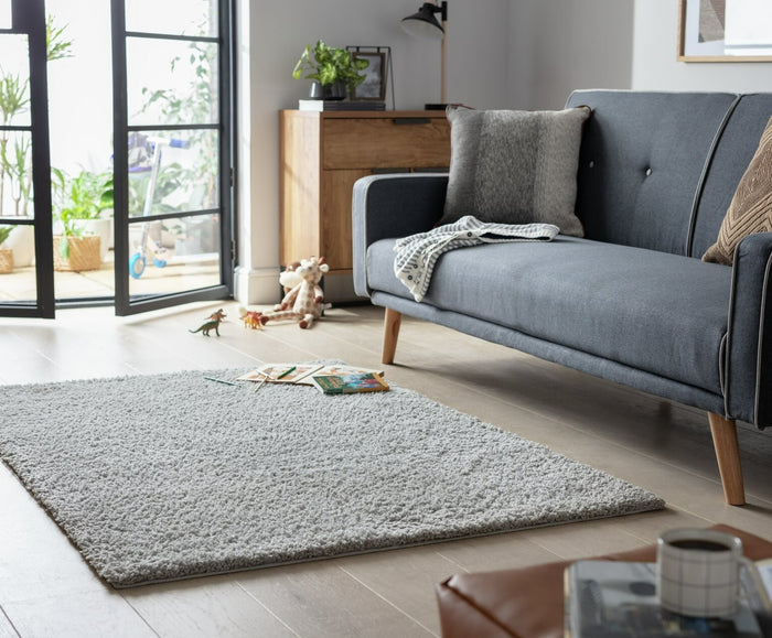 Habitat Recycled Plain Cosy Shaggy Rug - 200x290cm - Grey
