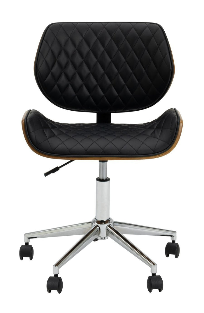 Habitat Sorel Faux Leather Office Chair - Black & Brown | PU leather chair