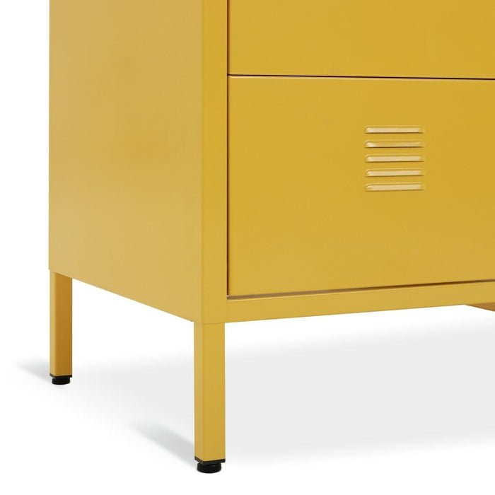 Habitat Stevie 3 Drawer Chest Mustard | Retro Steel Storage Unit with Metal Hand