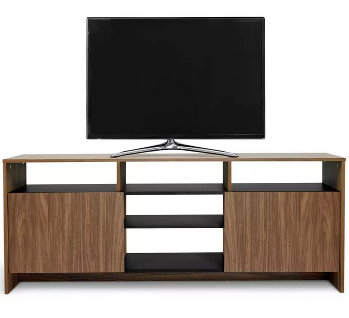 Habitat Turin 2 Door TV Unit - Black & Walnut Effect | Modern Stylish TV Stand