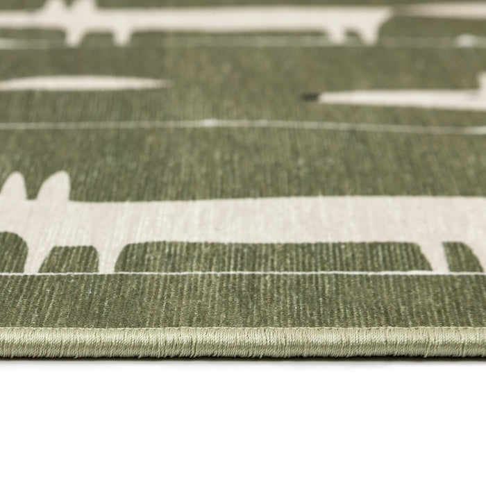 Habitat x Scion Mr Fox Printed Rug - 160 x 230cm - Green