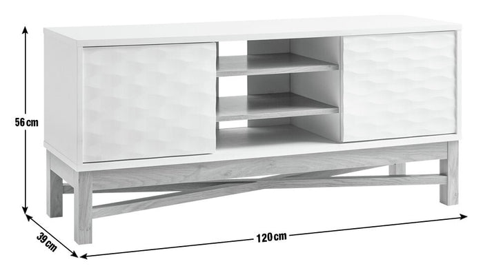 Habitat Zander Textured TV Unit - White & Oak Effect