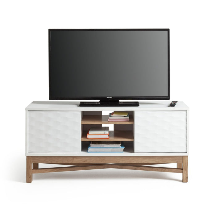 Habitat Zander Textured TV Unit - White & Oak Effect