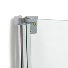 Half Frame Radius Bath Screen - Silver
