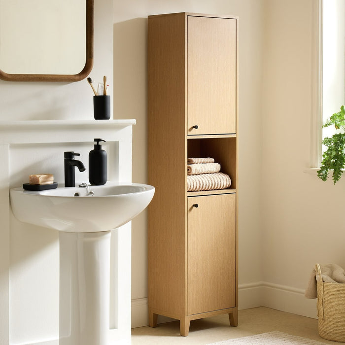 Herson Tallboy - Oak | Drawers Organizer Furniture Interior Practicality Space