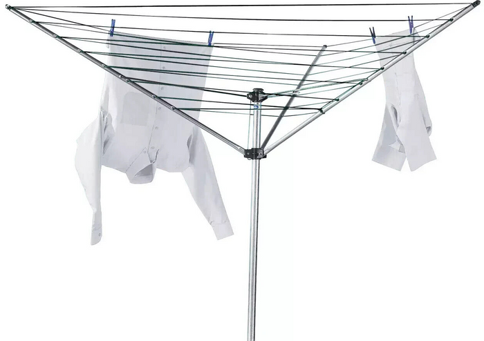 Home 30m 3 Arm Outdoor Washing Line | Heavy Duty Rotary Clothes Dryer for Garden