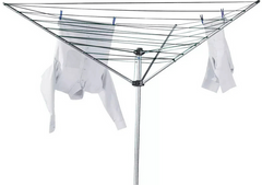 Home 30m 3 Arm Outdoor Washing Line | Heavy Duty Rotary Clothes Dryer for Garden