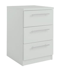 Home Brisbane 3 Drawer Bedside - Grey