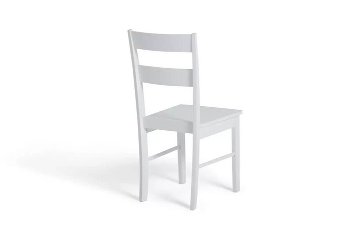 Home Chicago Pair of Solid Wood Dining Chairs White | Modern Kitchen Furniture