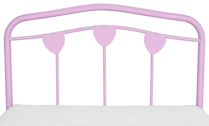 Home Hearts Single Metal Bed Frame - Pink | Pink Kids Bed Frame Metal Girls