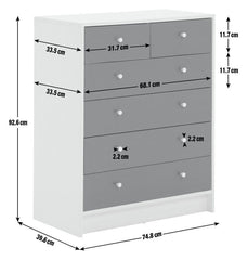Home Kids Malibu 4+2 Chest of Drawers - Pink & White | bedroom storage for kids
