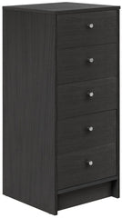Home Malibu 5 Drawer Tallboy - Black Oak Effect |Tallboy Black Oak Effect
