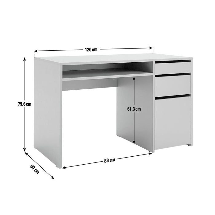 Home Pepper 2 Drawer Pedestal Office Desk - Grey ( B Grade )