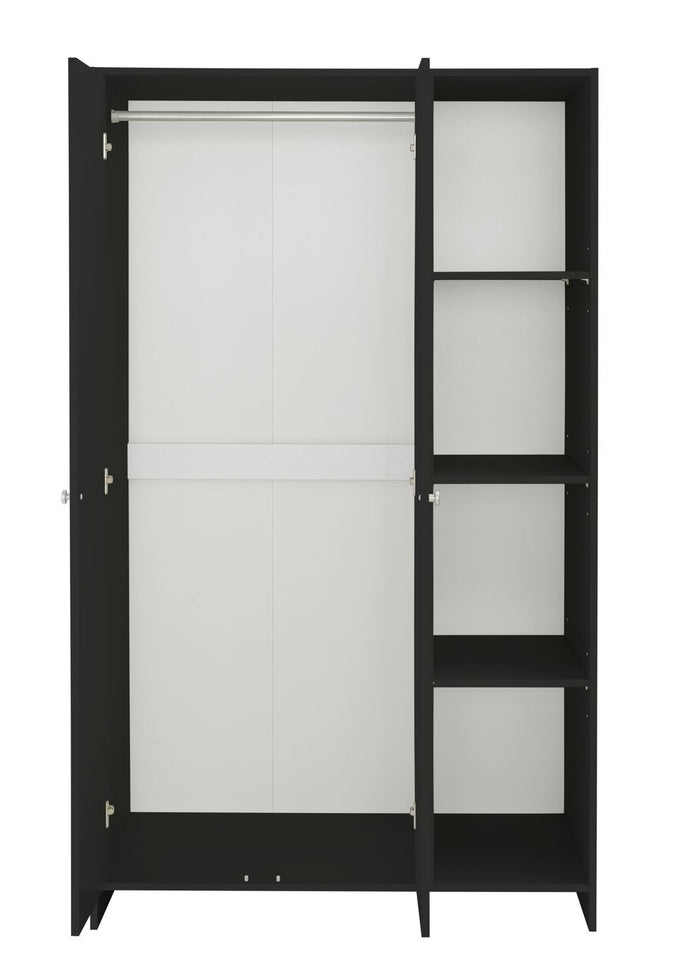 Home Seville 2 Door Open Shelf Wardrobe - Anthracite | Open shelf wardrobe