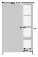 Home Seville 2 Door Open Shelf Wardrobe - Anthracite | Open shelf wardrobe