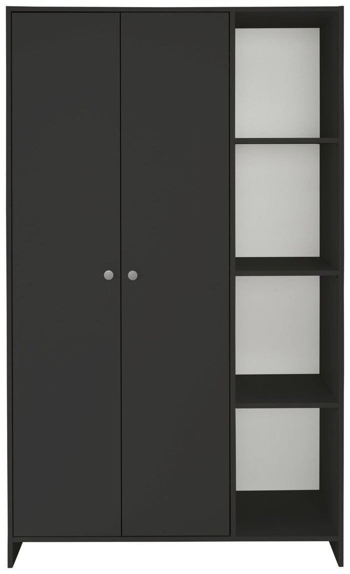 Home Seville 2 Door Open Shelf Wardrobe - Anthracite | Open shelf wardrobe