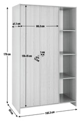 Home Seville 2 Door Open Shelf Wardrobe - Oak Effect | Wardrobe with shelving
