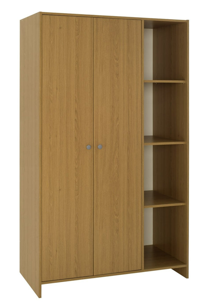 Home Seville 2 Door Open Shelf Wardrobe - Oak Effect | Wardrobe with shelving