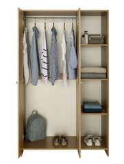 Home Seville 2 Door Open Shelf Wardrobe - Oak Effect | Wardrobe with shelving