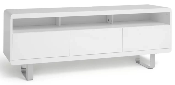 Home Sleigh 2 Door 1 Drawer TV Unit - White Gloss ( B Grade )