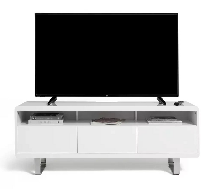 Home Sleigh 2 Door 1 Drawer TV Unit - White Gloss ( B Grade )