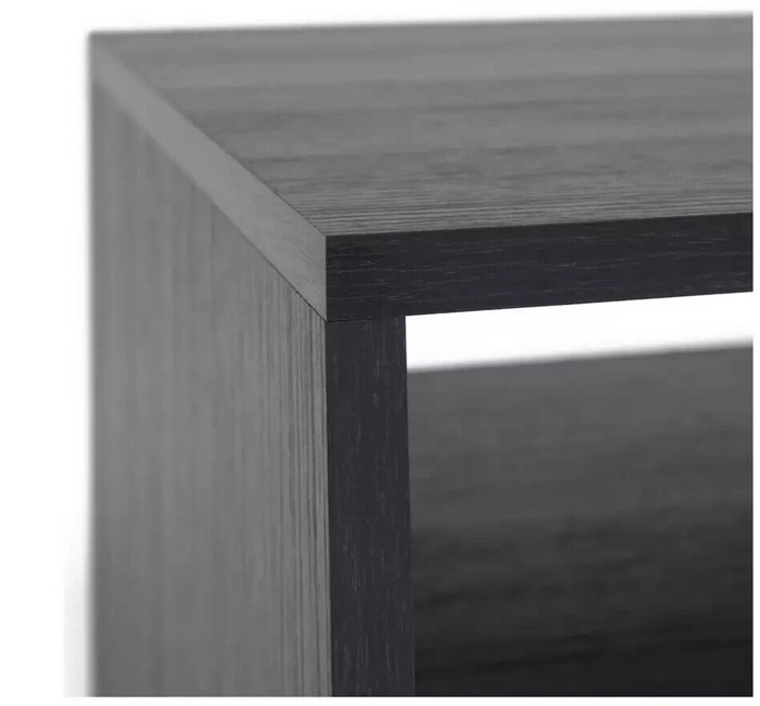 Home Squares 1 Drawer TV Unit - Black | Black TV Stand Cabinet Oak Effect Media