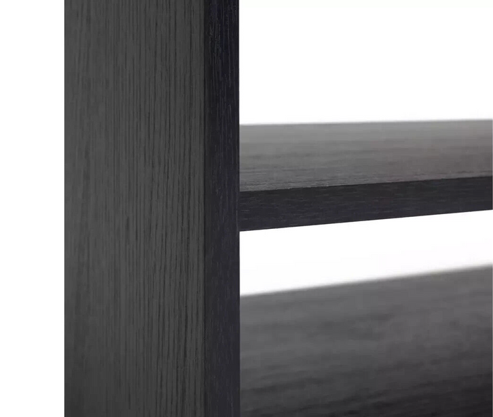 Home Squares 1 Drawer TV Unit - Black | Black TV Stand Cabinet Oak Effect Media