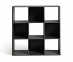 Home Squares 9 Cube Storage Unit Black | Modular Organizer Shelf Living Bedroom