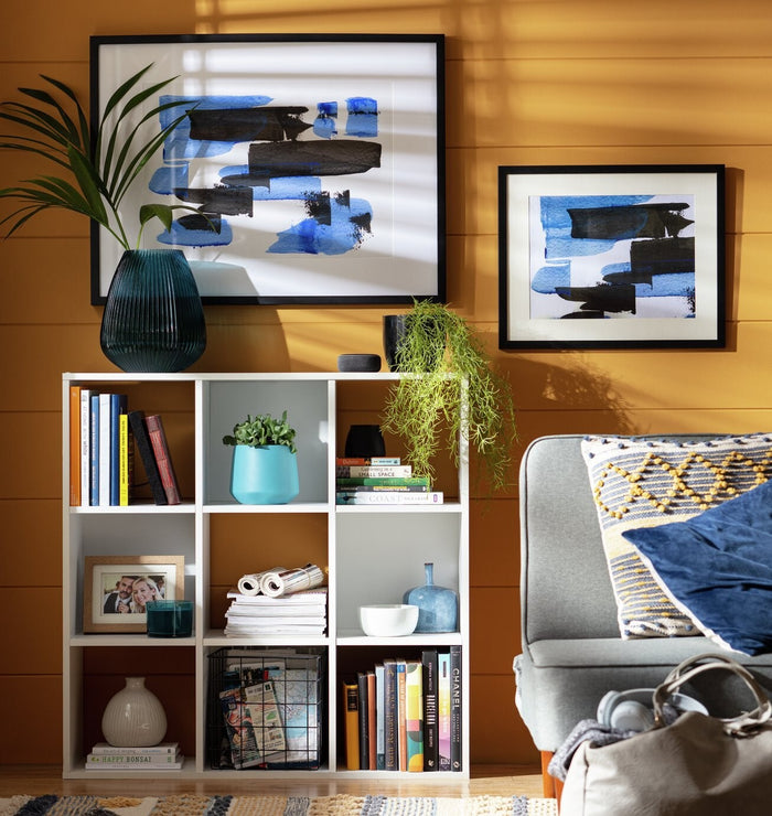 Home Squares 9 Cube Storage Unit White | Modular Organizer Shelf ( B Grade )