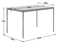 Home Stella Metal 6 Seater Dining Table - Black | Metal Dining Table Black