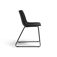 Joey Pair of Faux Leather Dining Chairs - Black | Modern dining chairs