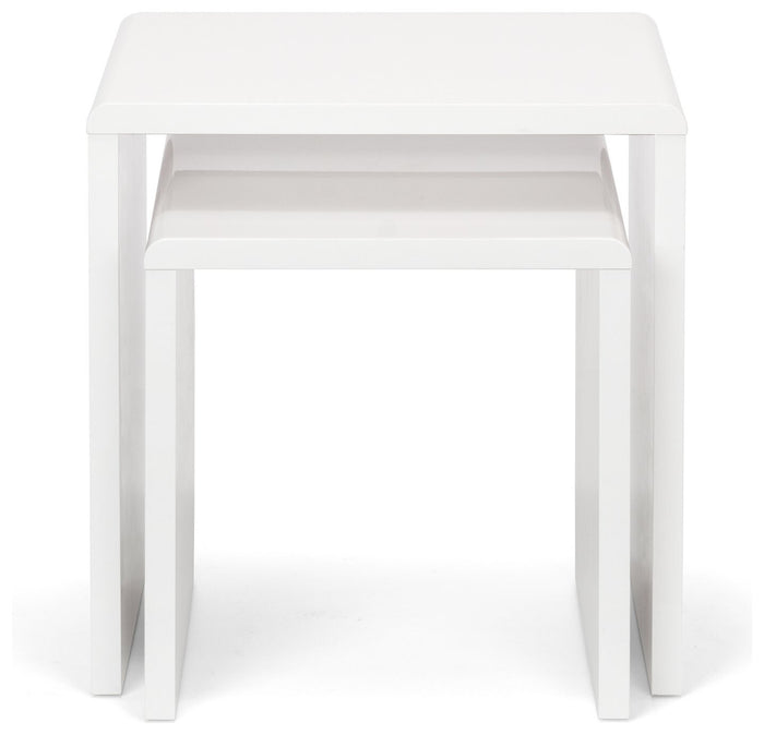 Julian Bowen Manhattan Nest of 2 Tables - White Gloss | Modern Side Tables