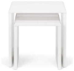 Julian Bowen Manhattan Nest of 2 Tables - White Gloss | Modern Side Tables