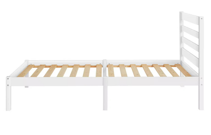 Kaycie Single Bed Frame 3FT With Headboard - Wooden - White - No Mattress