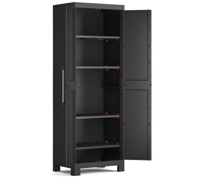 Keter Detroit Tall Indoor Garage Storage Cabinet - Black