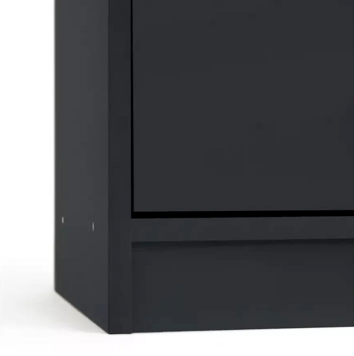 Maine 5 Shelf Bookcase With 2 Drawers Storage Unit Display Cabinet - Black Oak