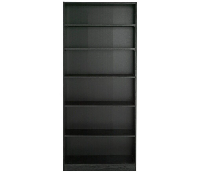 Maine Deep 6 Shelf Bookcase - Shelving Storage Unit Display Cabinet - Black