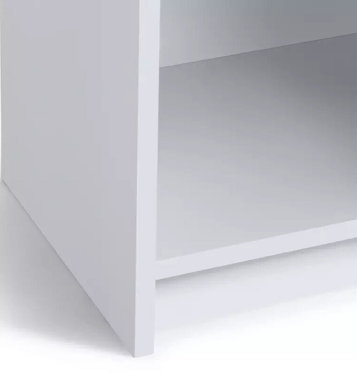 Maine Narrow 6 Shelf Bookcase - Shelving Storage Unit Display Cabinet - White