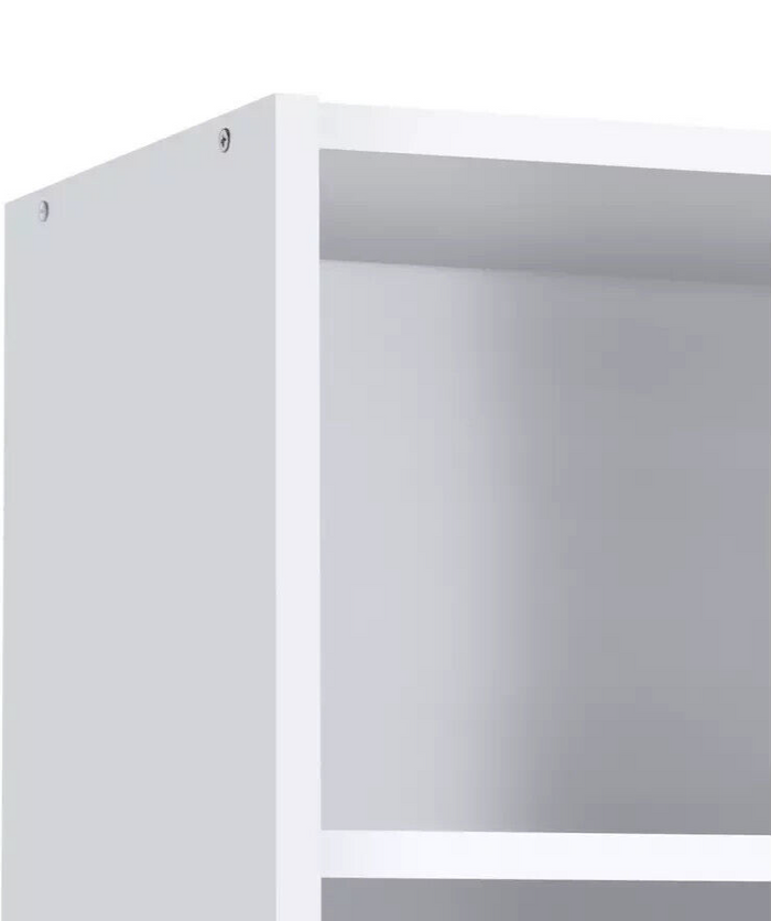 Maine Narrow 6 Shelf Bookcase - Shelving Storage Unit Display Cabinet - White