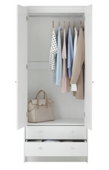 Malibu 2 Door 2 Drawer Wardrobe - White ( B Grade )
