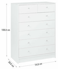 Malibu Modern 7 Drawer Chest Of Drawers Storage Cabinet - Black Oak Effect
