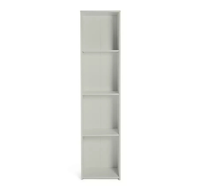 Malibu Narrow Wood Effect Bookcase - Grey
