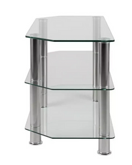 Matrix Glass Corner TV Unit - Clear & Chrome