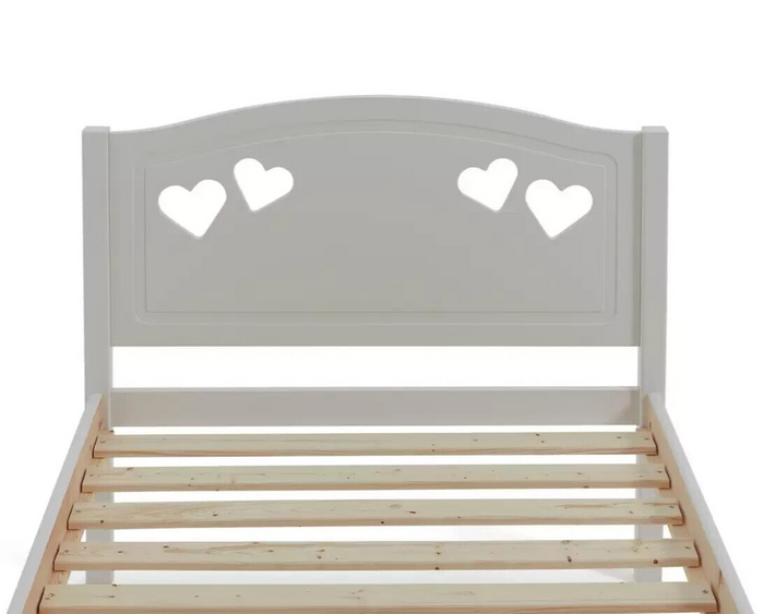 Mia Single Bed Frame - White | Bedroom Furniture for Kids or Guest Room Sleep