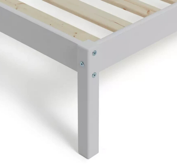 Mia Single Bed Frame - White | Bedroom Furniture for Kids or Guest Room Sleep