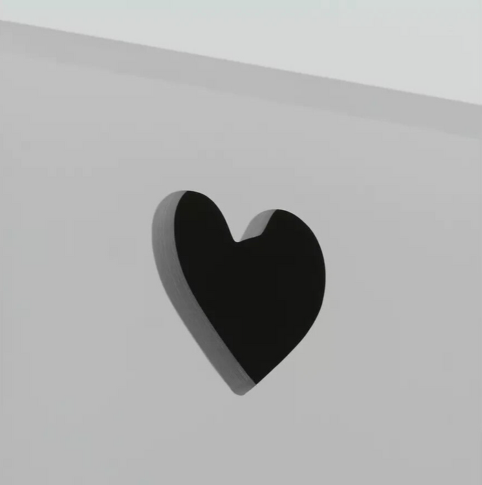 Mia Toy Box - White | Kids Storage Chest with Lid and Heart Cut-Out
