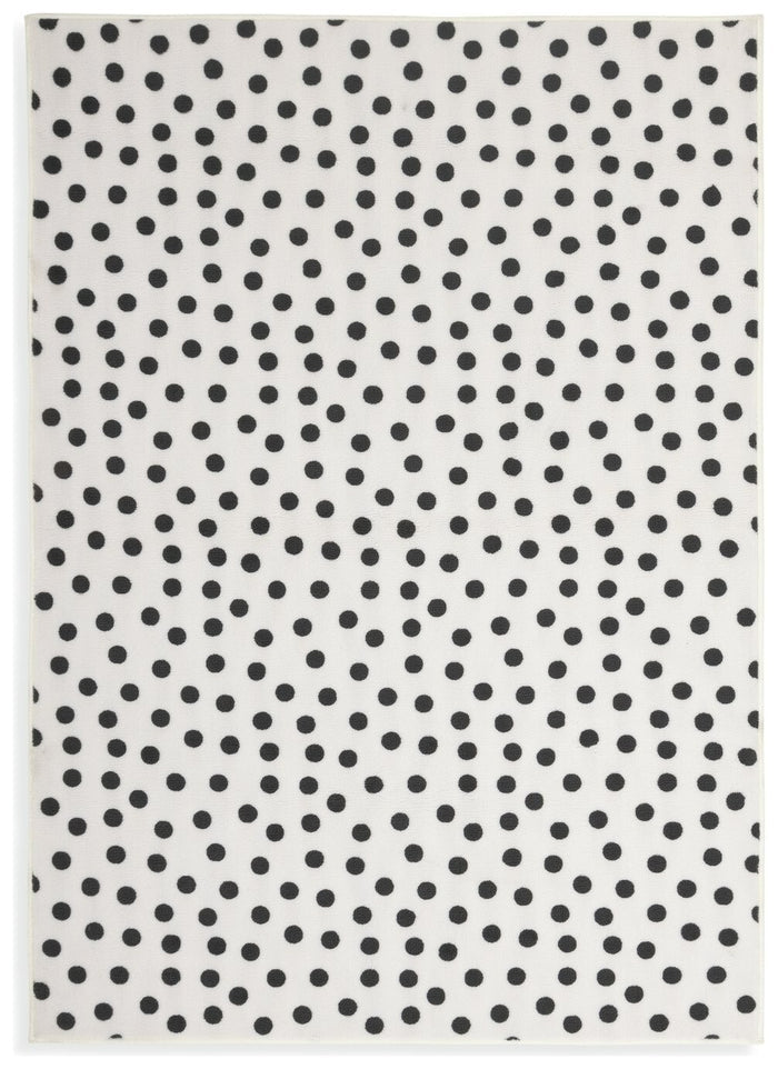 Multi Spot Black & White Cut Pile Rug - 230x160cm